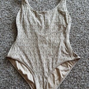 Michael Kors Tan Logo One-Piece Swimsuit